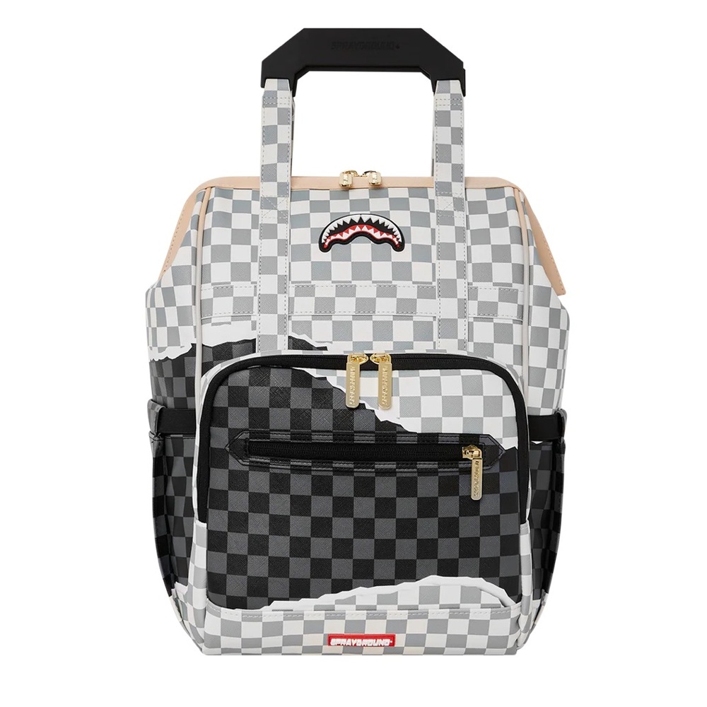 Sprayground Black and White Checker w/ Gold Zipper RARE LIKE NEW!